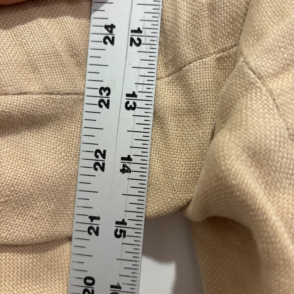 Lafayette 148 New York Tan Linen Wide Leg Trousers High Rise Pants Size 12 - Picture 5 of 6